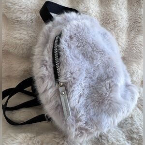Atmosphere Soft Faux Fur Lilac Lavender Mini Backpack perfect 4 festival + raves
